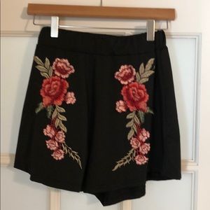 Floral patch shorts